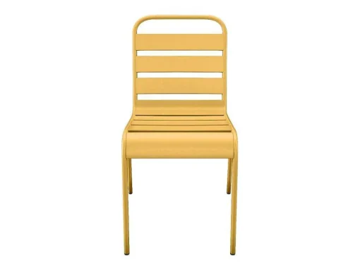 Set Van 2 Opstapelbare Tuinstoelen Van Metaal - Mosterdgeel - Mirmande Van Mylia