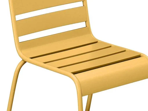 Set Van 2 Opstapelbare Tuinstoelen Van Metaal - Mosterdgeel - Mirmande Van Mylia