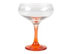 Set Van 6 Oranje Cocktailglazen Op Voet 32 Cl - D. 6.5 X H. 20 Cm - Coraly
