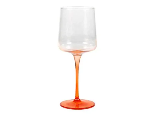 Set Van 6 Oranje Wijnglazen Op Voet 27 Cl - D. 9,5 X H.13Cm - Coraly