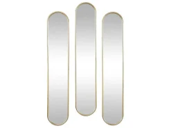 Set Van 3 Ovale Spiegels Van Metaal - B23 X H120 Cm - Goudkleurig - Jaylen