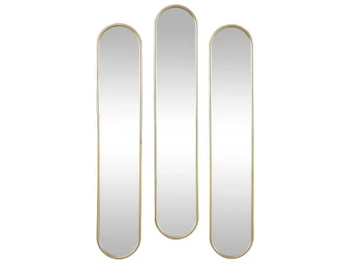 Set Van 3 Ovale Spiegels Van Metaal - B23 X H120 Cm - Goudkleurig - Jaylen