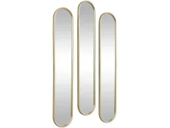 Set Van 3 Ovale Spiegels Van Metaal - B23 X H120 Cm - Goudkleurig - Jaylen