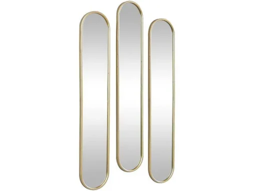 Set Van 3 Ovale Spiegels Van Metaal - B23 X H120 Cm - Goudkleurig - Jaylen