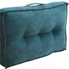Set Van 2 Palletkussens Van Ribfluweel - L60 X D40 Cm - Blauw - Baila