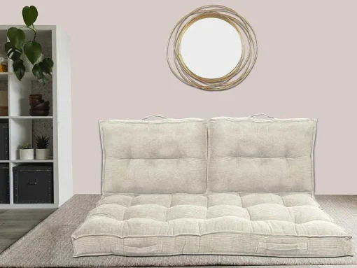 Set Van 2 Palletkussens Van Ribfluweel - L60 X D40 Cm - Beige - Baila