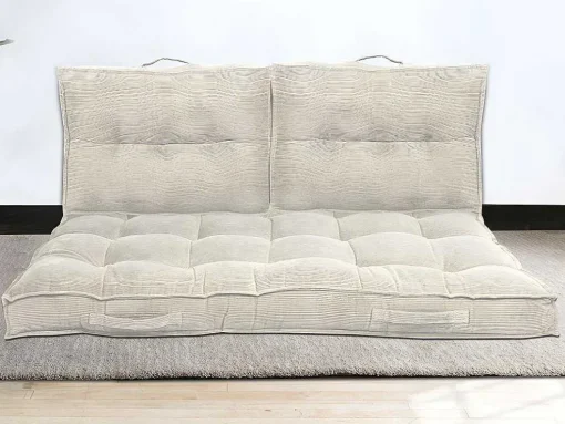 Set Van 2 Palletkussens Van Ribfluweel - L60 X D40 Cm - Beige - Baila