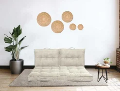 Set Van 2 Palletkussens Van Ribfluweel - L60 X D40 Cm - Beige - Baila