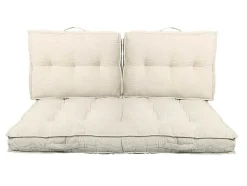 Set Van 2 Palletkussens Van Ribfluweel - L60 X D40 Cm - Beige - Baila