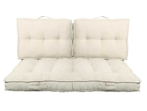Set Van 2 Palletkussens Van Ribfluweel - L60 X D40 Cm - Beige - Baila