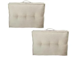 Set Van 2 Palletkussens Van Ribfluweel - L60 X D40 Cm - Beige - Baila