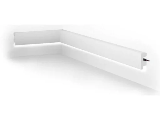 Set Van 3 Plinten Van Polystyreen L290 X H5 Cm Wit - Ardeo