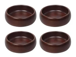 Set Van 4 Schaaltjes - D13 X H4 Cm - Mangohout - Naturel - Valisa