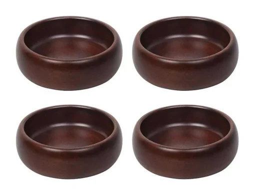 Set Van 4 Schaaltjes - D13 X H4 Cm - Mangohout - Naturel - Valisa