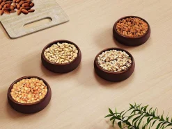 Set Van 4 Schaaltjes - D13 X H4 Cm - Mangohout - Naturel - Valisa