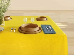 Set Van 4 Servetten Met Franje - Katoen - 45 X 45 Cm - Marineblauw - Pola
