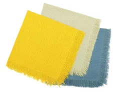 Set Van 4 Servetten Met Franje - Katoen - 45 X 45 Cm - Beige - Pola