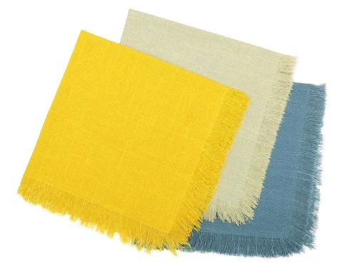 Set Van 4 Servetten Met Franje - Katoen - 45 X 45 Cm - Beige - Pola