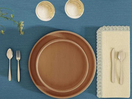 Set Van 4 Servetten Met Franje - Katoen - 45 X 45 Cm - Beige - Pola