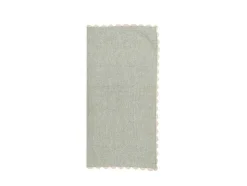 Set Van 4 Servetten Van Katoen - 45 X 45 Cm - Groen - Beige Rand - Loania
