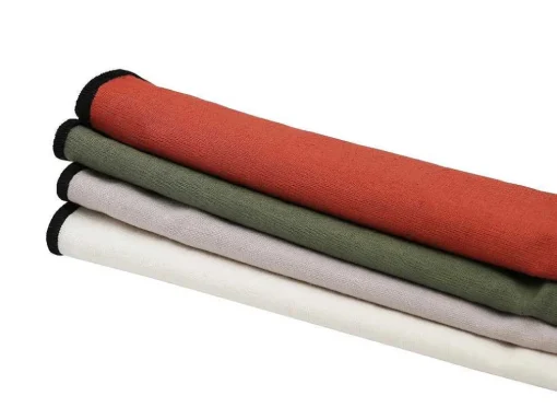 Set Van 4 Servetten Van Katoen En Linnen - 45 X 45 Cm - Gebroken Wit - Borina