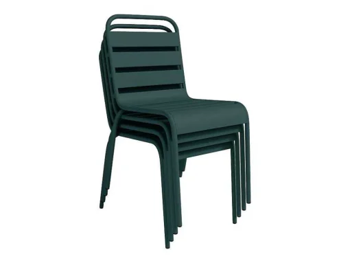 Set Van 2 Stapelbare Metalen Tuinstoelen - Dennengroen - Mirmande Van Mylia