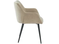 Set Van 2 Stoelen Heka - Met Armleuningen - Stof En Metaal - Beige
