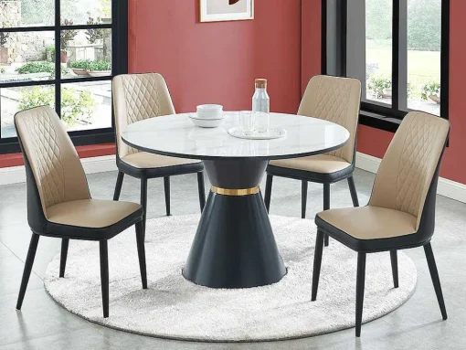 Set Van 2 Stoelen In Kunstleer En Metaal - Beige En Antraciet - Mildura
