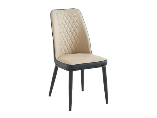 Set Van 2 Stoelen In Kunstleer En Metaal - Beige En Antraciet - Mildura