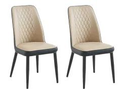 Set Van 2 Stoelen In Kunstleer En Metaal - Beige En Antraciet - Mildura