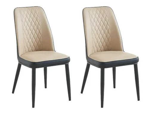 Set Van 2 Stoelen In Kunstleer En Metaal - Beige En Antraciet - Mildura