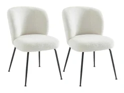 Set Van 2 Stoelen In Ribfluweel En Metaal - Wit - Polpona Van Pascal Morabito