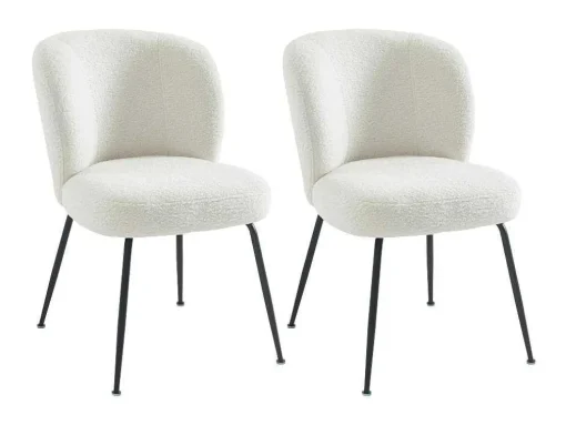 Set Van 2 Stoelen In Ribfluweel En Metaal - Wit - Polpona Van Pascal Morabito