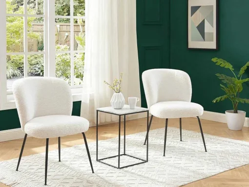Set Van 2 Stoelen In Ribfluweel En Metaal - Wit - Polpona Van Pascal Morabito