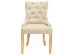 Set Van 2 Stoelen Jolia - Stof En Houten Poten - Beige