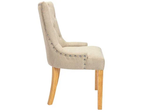 Set Van 2 Stoelen Jolia - Stof En Houten Poten - Beige