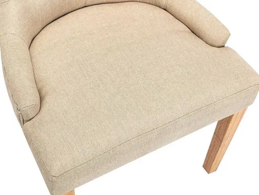 Set Van 2 Stoelen Jolia - Stof En Houten Poten - Beige