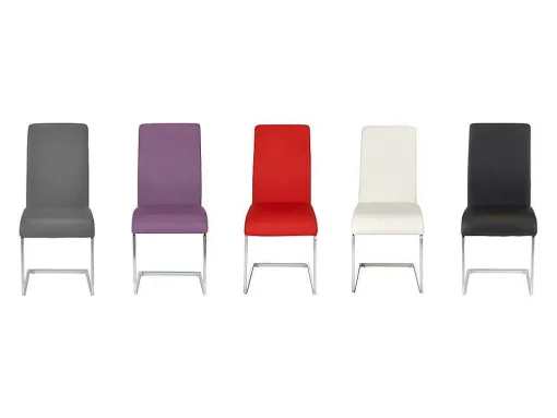 Set Van 4 Stoelen Lirica - Grijs Kunstleer