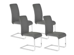Set Van 4 Stoelen Lirica - Grijs Kunstleer
