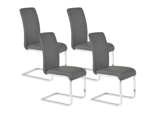 Set Van 4 Stoelen Lirica - Grijs Kunstleer