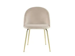 Set Van 2 Stoelen Melbourne - Fluweel En Goudkleurig Metaal - Beige