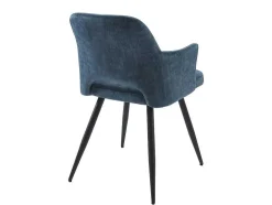 Set Van 2 Stoelen Met Armleuningen Van Stof En Zwart Metaal - Blauw - Kadija