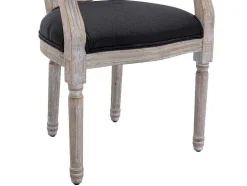 Set Van 2 Stoelen Met Armleuningen - Riet, Stof En Heveahout - Zwart - Antoinette