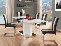 Set Van 4 Stoelen Trinity Van Kunstleer - Zwart En Wit - Van Pascal Morabito