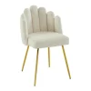 Set Van 2 Stoelen Van Bouclestof En Goudkleurig Metaal - Cremewit - Altinam Van Pascal Morabito