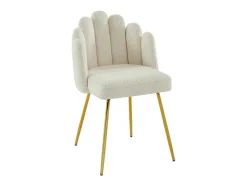 Set Van 2 Stoelen Van Bouclestof En Goudkleurig Metaal - Cremewit - Altinam Van Pascal Morabito