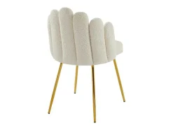 Set Van 2 Stoelen Van Bouclestof En Goudkleurig Metaal - Cremewit - Altinam Van Pascal Morabito