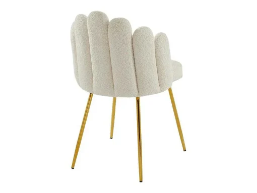 Set Van 2 Stoelen Van Bouclestof En Goudkleurig Metaal - Cremewit - Altinam Van Pascal Morabito
