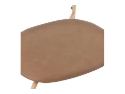 Set Van 4 Stoelen Van Kunstleer En Rotan - Metalen Poten - Bruin
