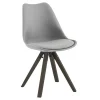 Set Van 6 Stoelen Van Polypropyleen En Beuken - Grijs En Donker Naturel - Serani
